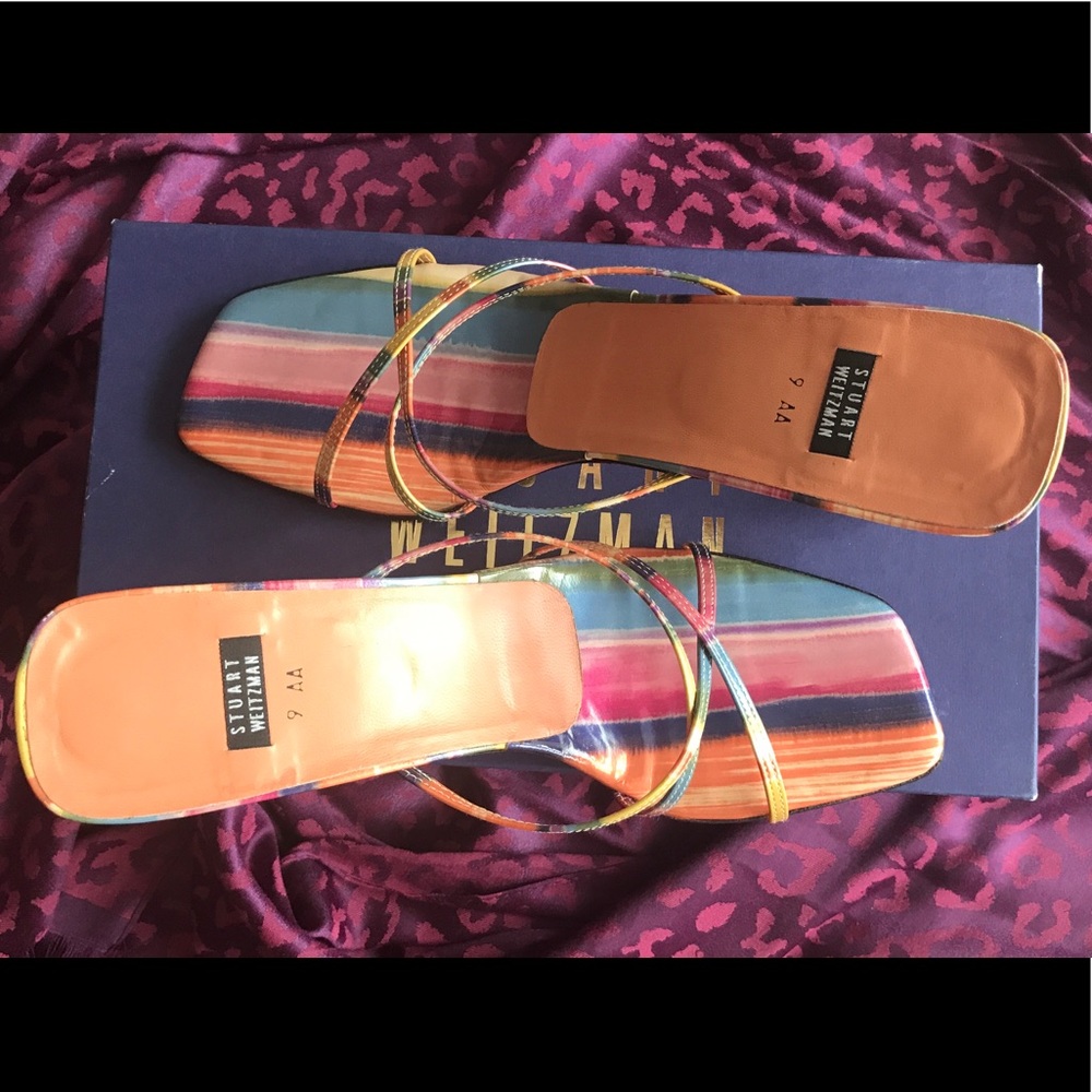 Stuart Weitzman sandals triad crayola patent